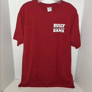 University of Alabama built by bama red crew neck t shirt large